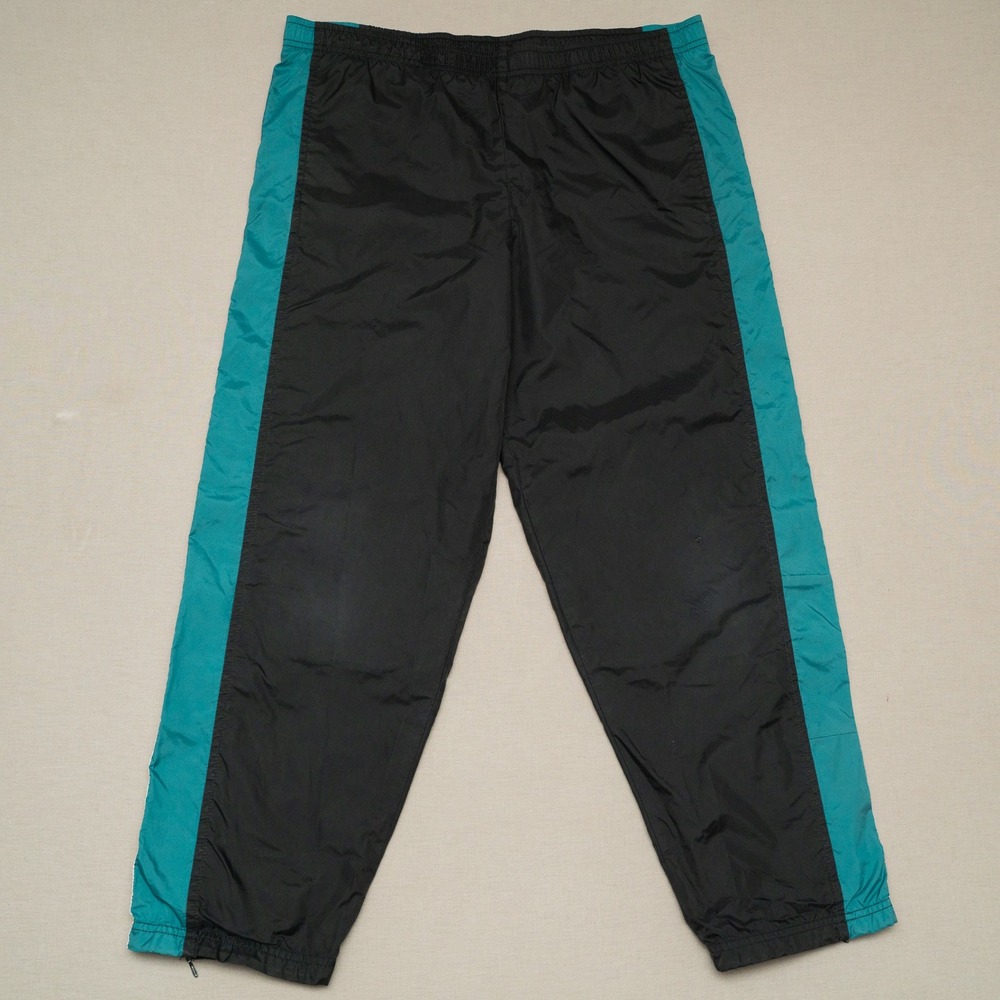 Vintage 90s Y2k Nike Track Pants Multicolor Black Zip Legs L 14-16 Waist 36